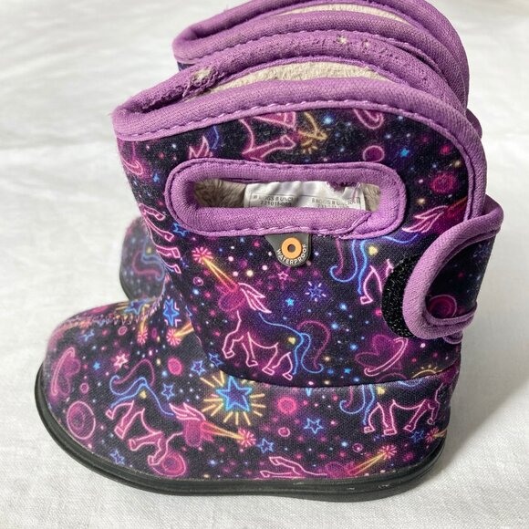 Size 6 Bogs Boots Baby Toddler Purple Unicorn Waterproof Rain Boots - Picture 2 of 8